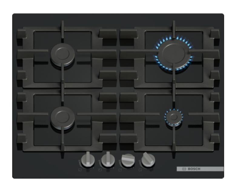 BOSCH PNP6B6K40 SERIE 4 table de cuisson au gaz - 60cm