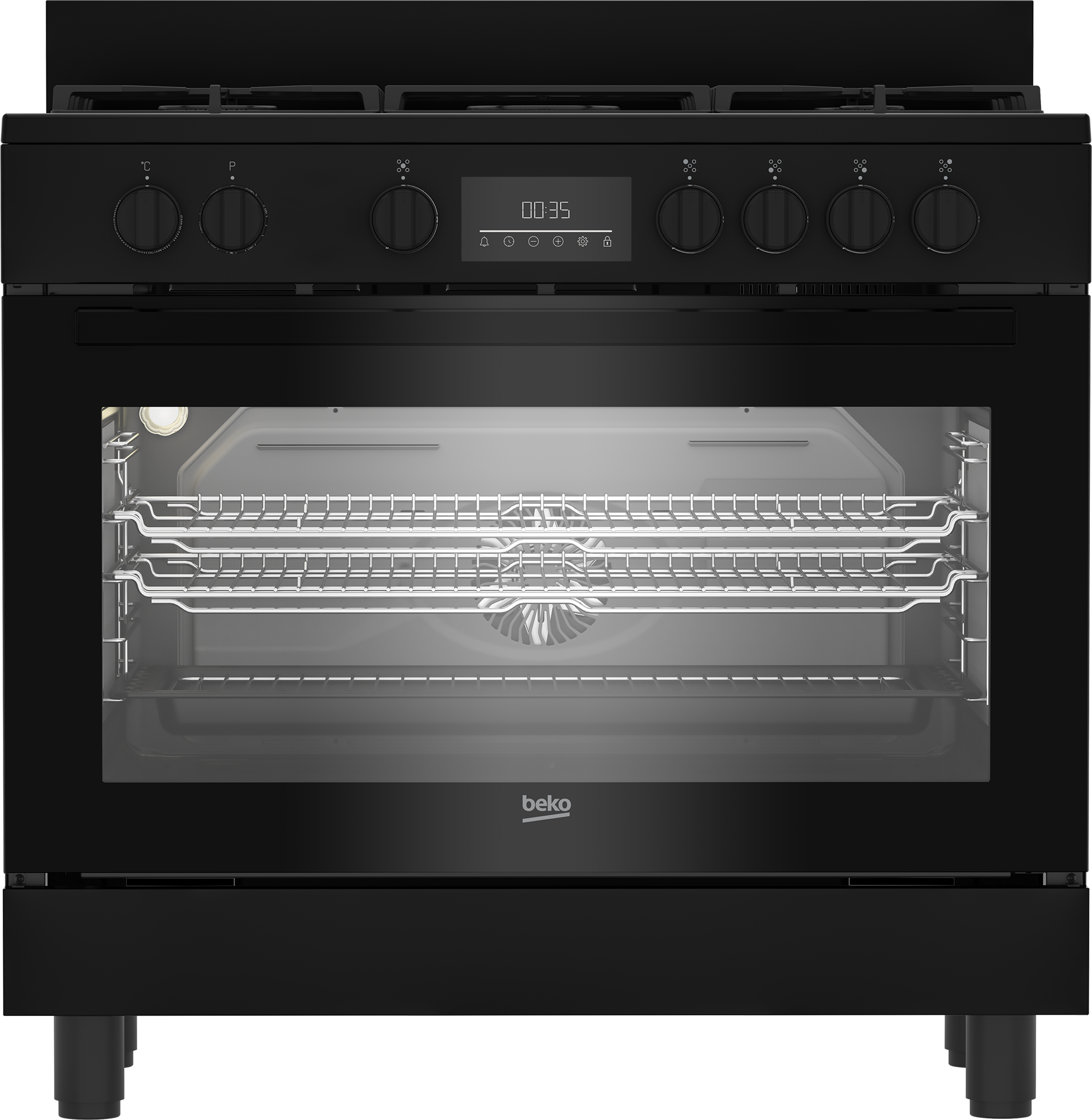 BEKO BGM11226EB cuisinière avec taque à gaz - 90cm