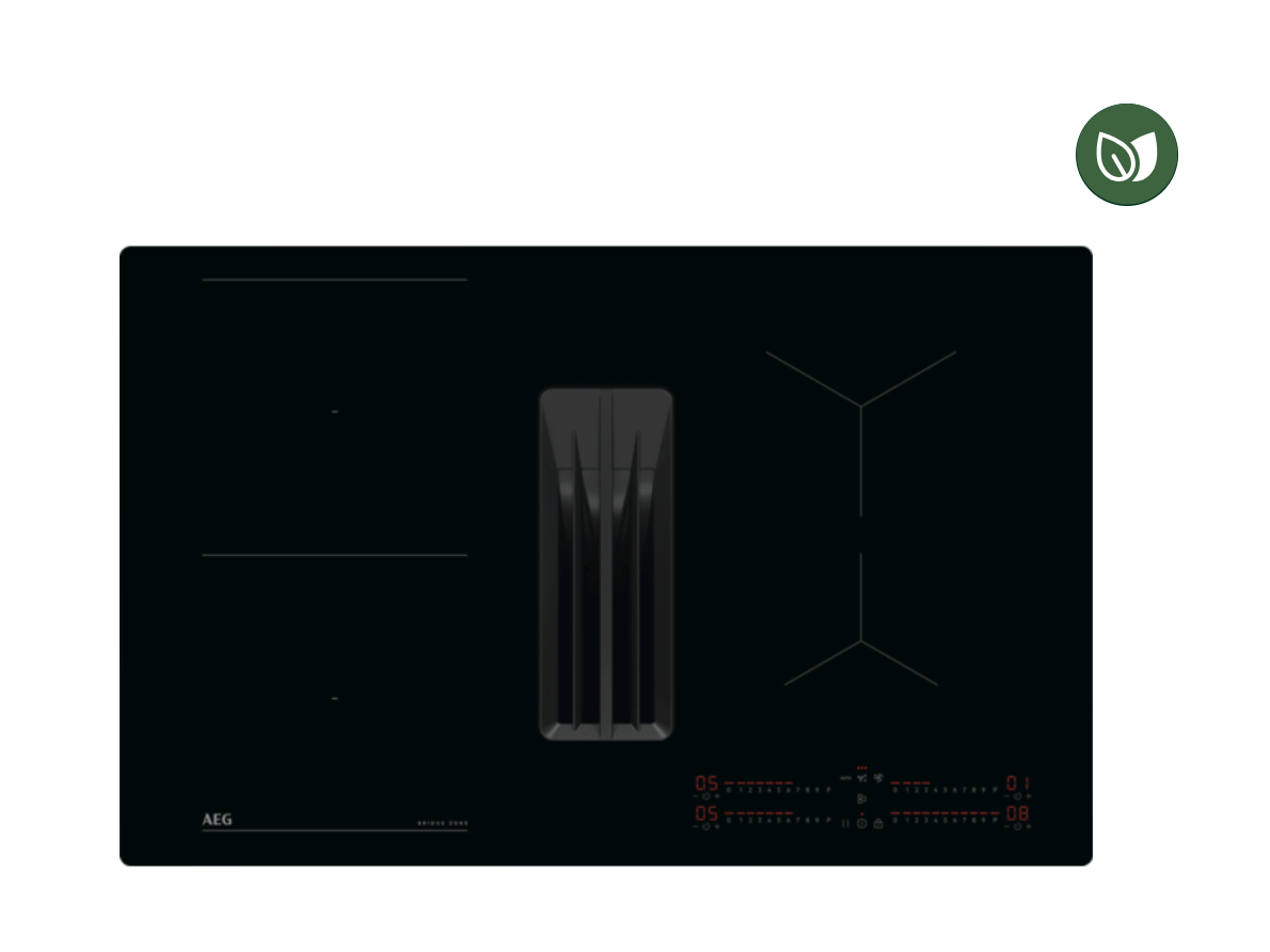 AEG TH84CB03CB 6000 table de cuisson avec hotte integrée - 80cm