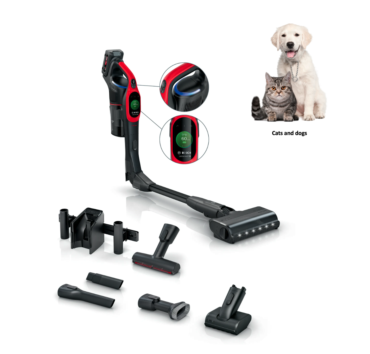 BOSCH BCS1041PET Unlimited 10 aspirateur balai