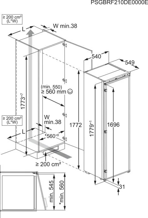 AEG TK7FS181CS 7000 refrigérateur sans congélateur - 178cm