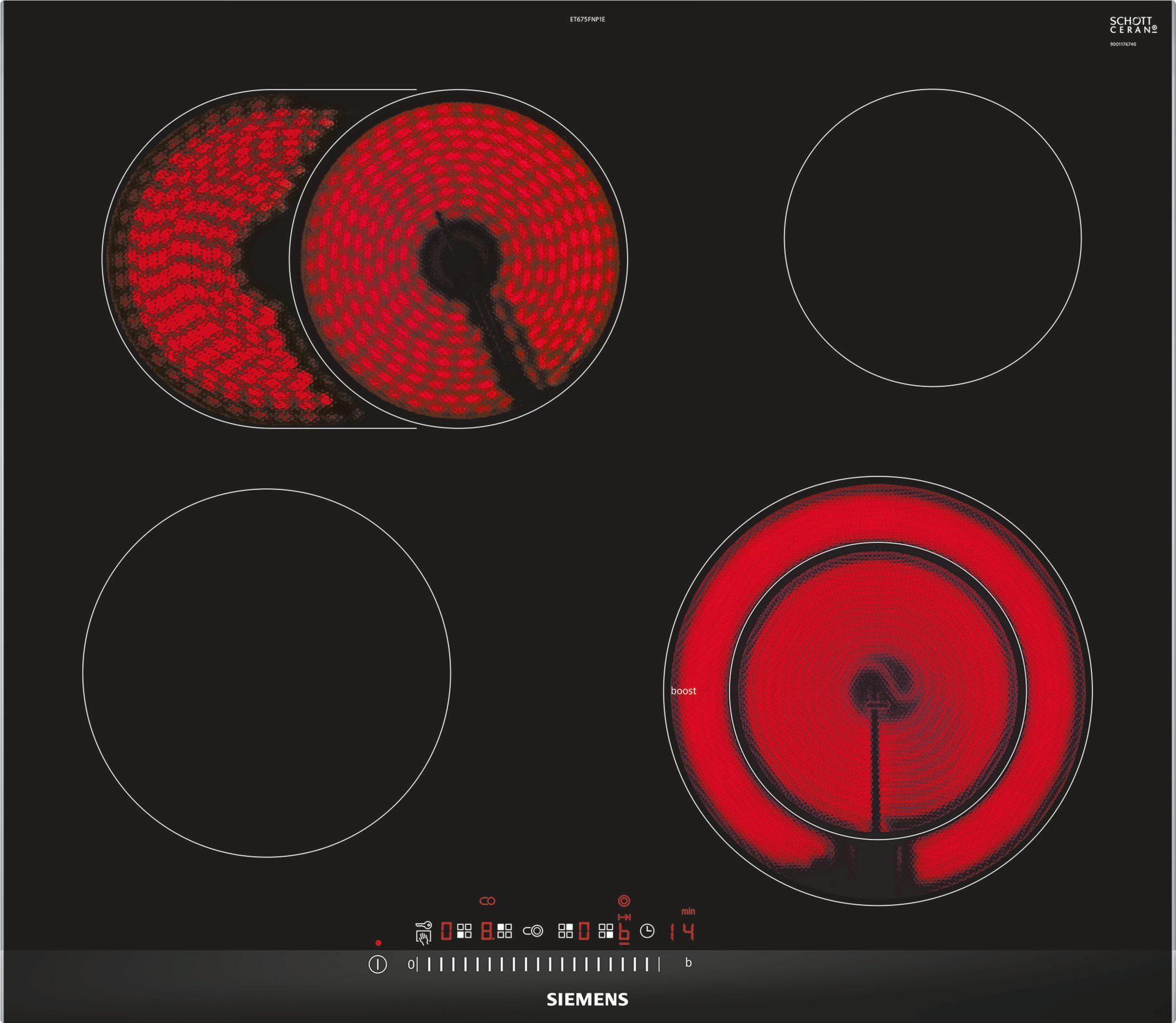 SIEMENS ET675FNP1E IQ300 table de cuisson vitrocéramique - 60cm