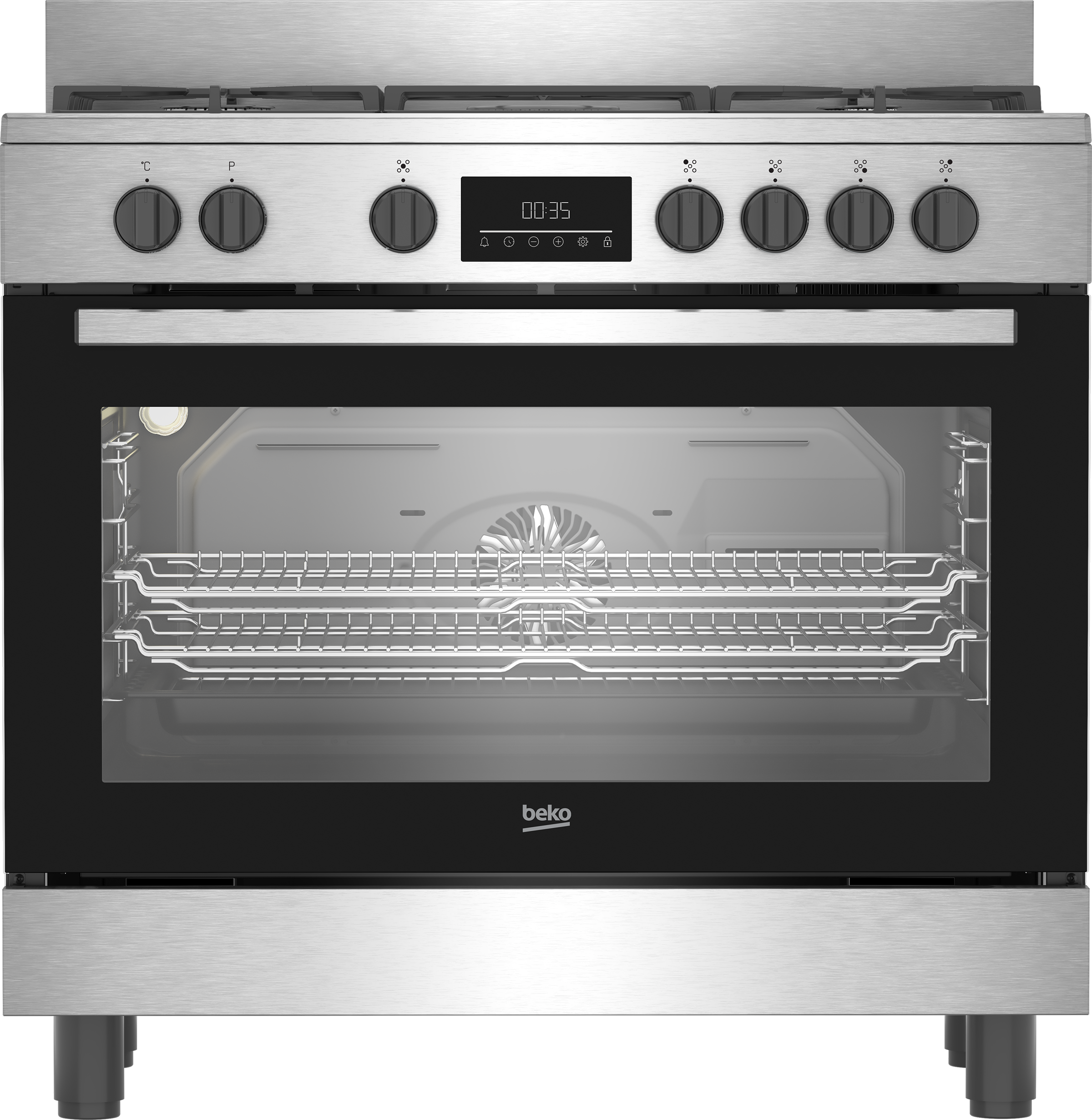 BEKO BGM11225EX cuisinière avec taque à gaz - 90cm